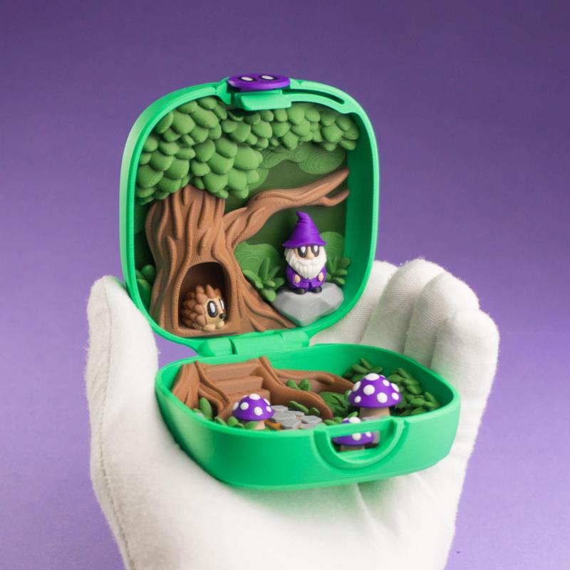 Pocket Blob Mushroom Forest - Mini Playset Art Toy with Latching Case