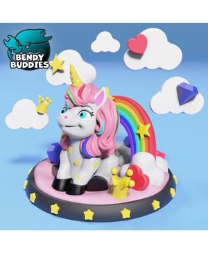 Stardust Cute Unicorn / Horned Creature Model / Collectible Fable Horse / Print-in-Place Pony Beast 
