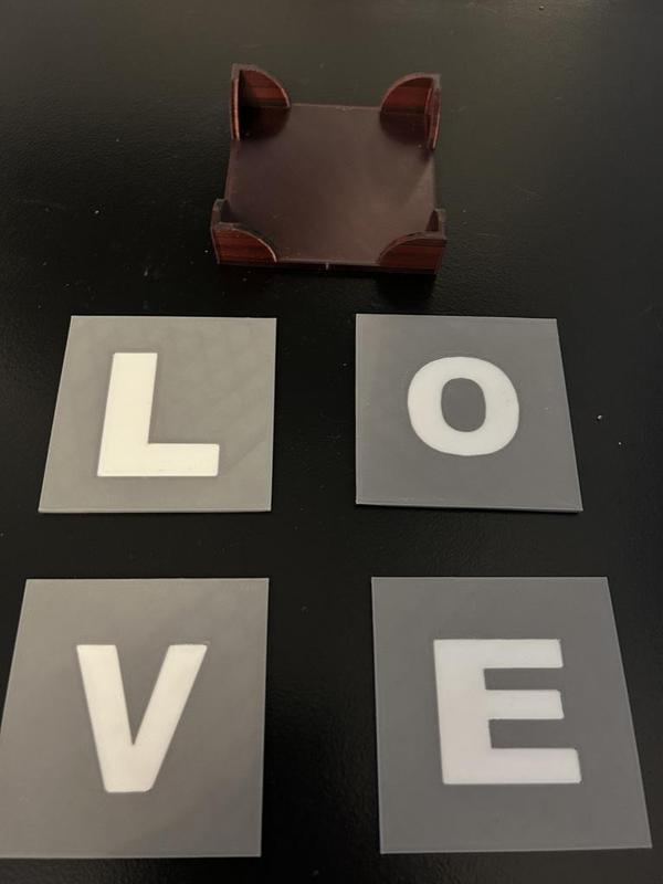 Coasters and holder 