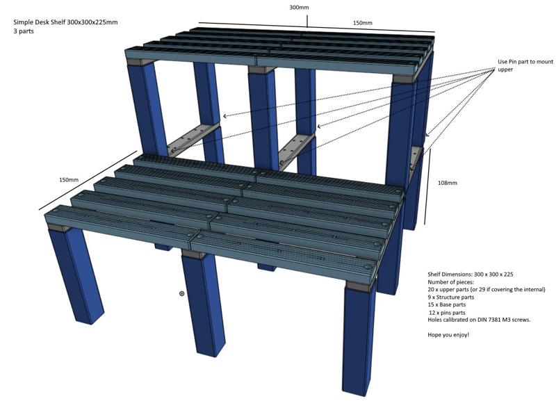 Simple modular Desktop Shelf to hold everything