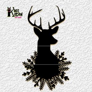 snowy deer wall art Christmas Buck reindeer decor
