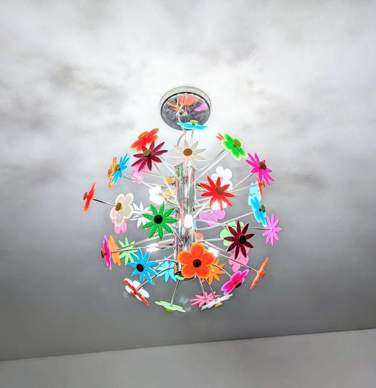 Colorful flowers for ceiling, wall and floor lamp.