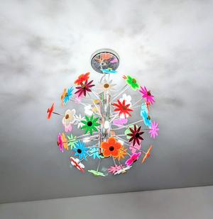 Colorful flowers for ceiling, wall and floor lamp.