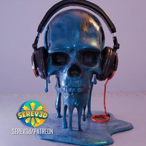 Melting Skull - Headphone Holder - 3MF & STL Model