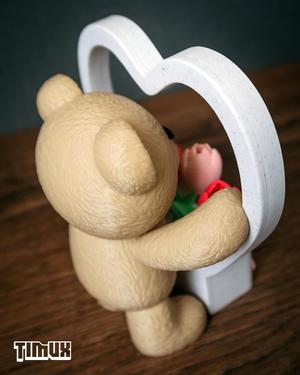 TEDDY BEAR WITH A HEART OF TULIP