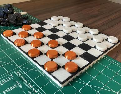 Chess Checkers board and stackable checkers pieces