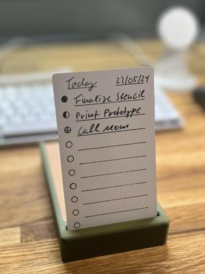 To-Do list stand for rewritable cards