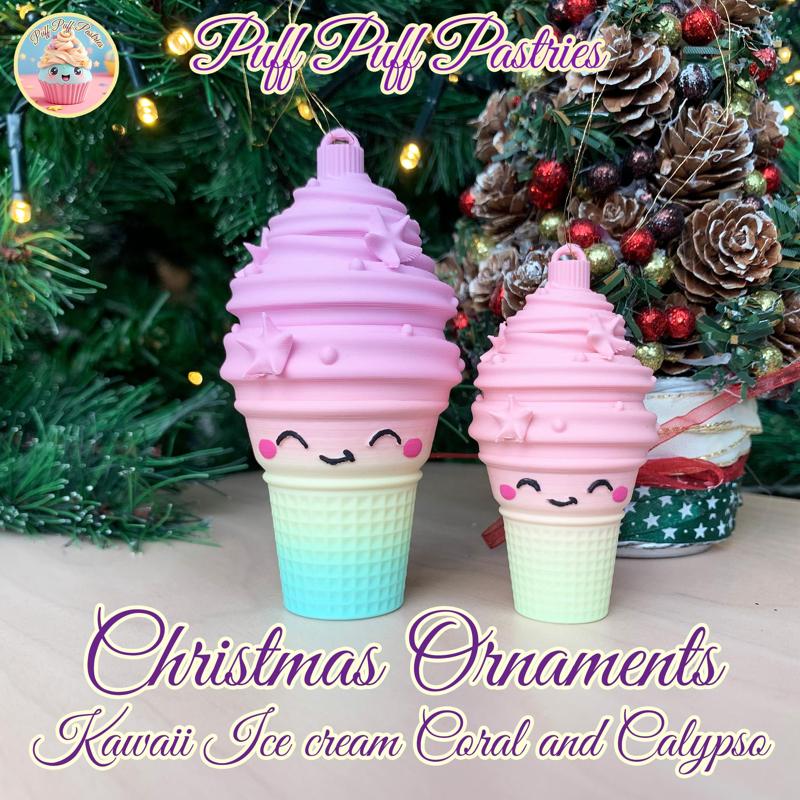 Christmas Ornaments Kawaii Ice cream Coral and Calypso