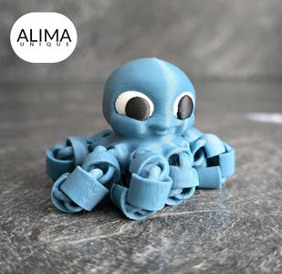 flexi baby octopus + keychain + separated parts