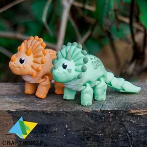 Print in place tiny Triceratops