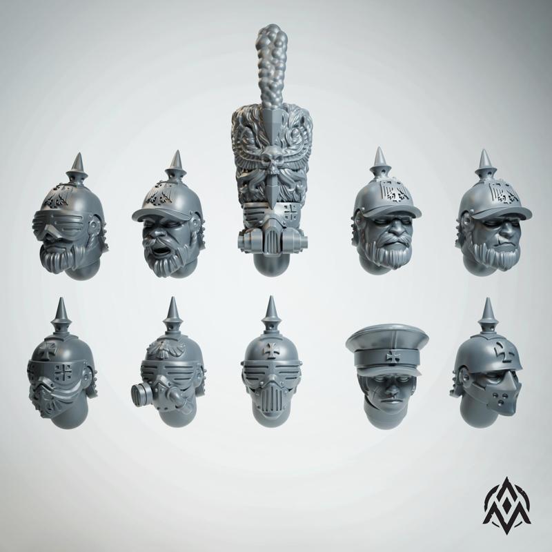 Prussian Dieselpunk Heads