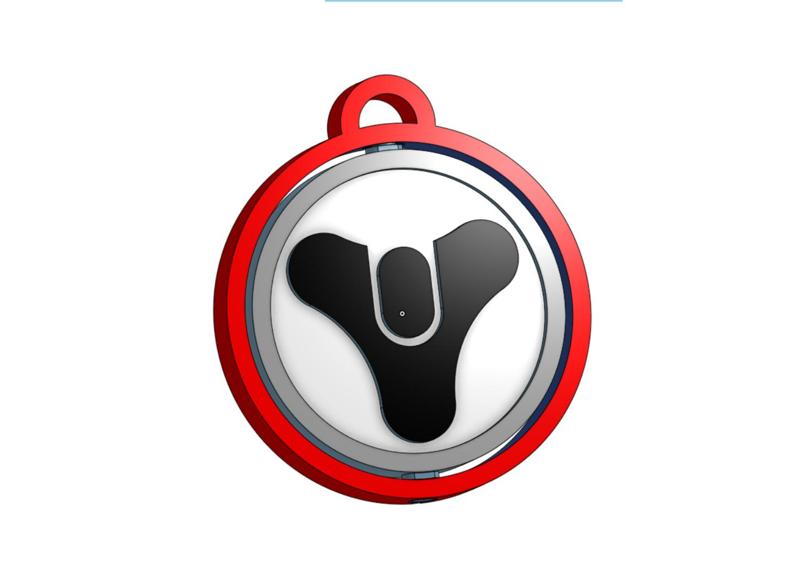 Destiny™ Inspired keychain - rotating - Print in place