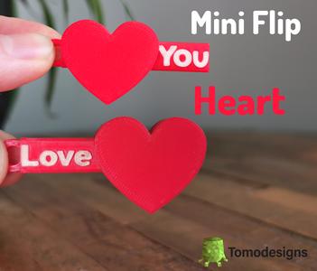 Mini Flip Heart Keychain