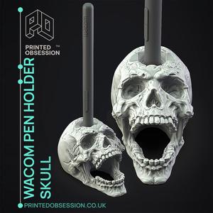 Wacom Pen Holder Skull - Desk Ornament