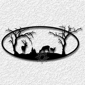 winter deer wall art autumn mountain wildlife decor
