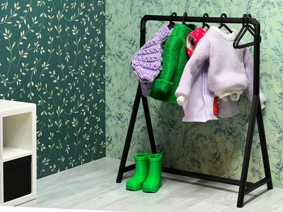 Dollhouse Clothes Rack / Coat Rack - 1:8 Scale