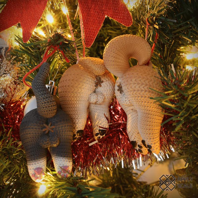 Knitted Cat, Corgi dog, Shiba Inu butt Christmas Tree Ornaments, keychains