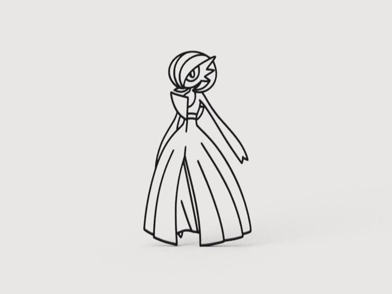 Geometric Gardevoir low poly