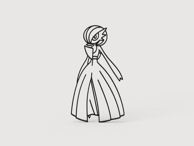 Geometric Gardevoir low poly