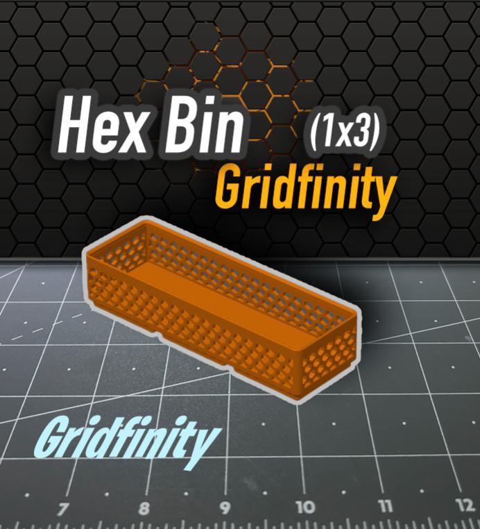 Hex Bin Gridfinity 1x3