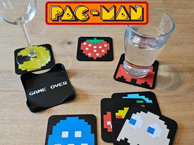 Pac-Man coasters set + holder