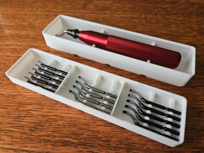 Gridfinity Deburring Tool and Spare Blades Trays
