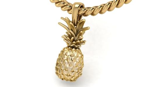 Gold  Pineapple Pendant