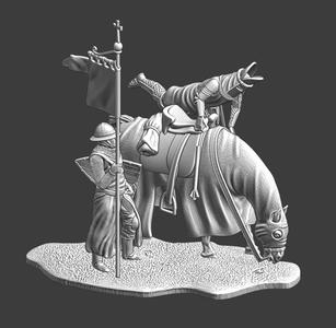 Medieval Command set - Bishop mounting his horse
