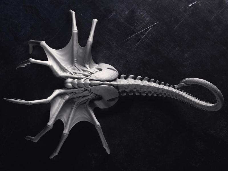 Alien Queen FaceHugger Sculpture Printable 3D Model