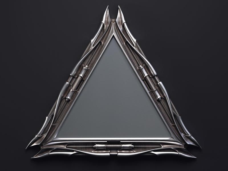 HR Giger Triangular Mirror Printable 3D Model