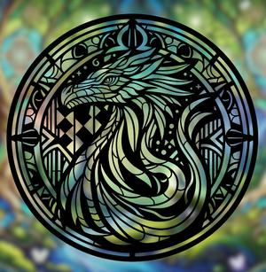 Peruvian Vipertooth Dragon Mandala Art – 2D geometric wall art (Stained Glass Style)