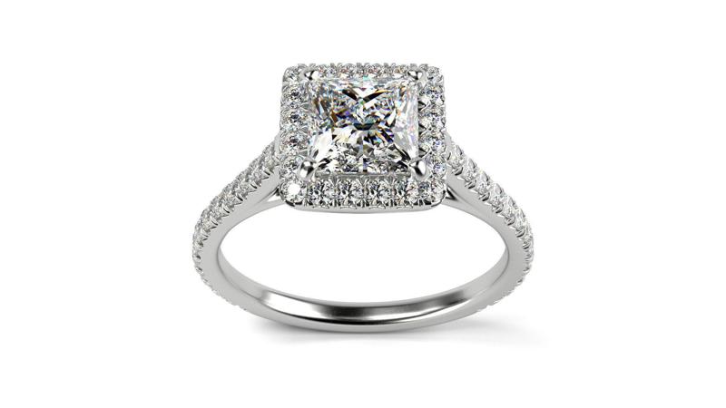 Princess cut with halo ring All sizes