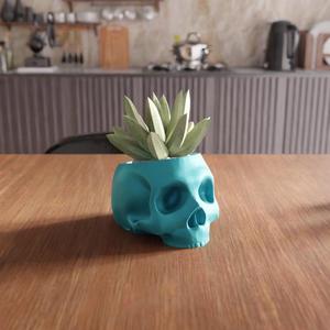 3D Skull Desk Planter STL File - Unique Face Planter for 3D Printing, Home Decor, Indoor Planter, Digital Download, Modern Desk Decoration