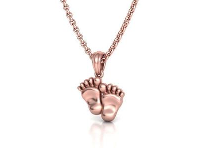 Baby Feet Necklace Birth Pendant 3dmodel