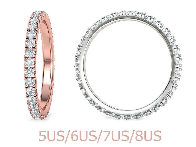 Diamond  Full Eternity Ring French Pave Setting 3Dmodels