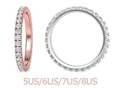 Diamond  Full Eternity Ring French Pave Setting 3Dmodels