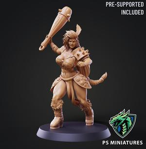 Barbarian Battlemaster Pose 2 - 2 Variants + Pinup