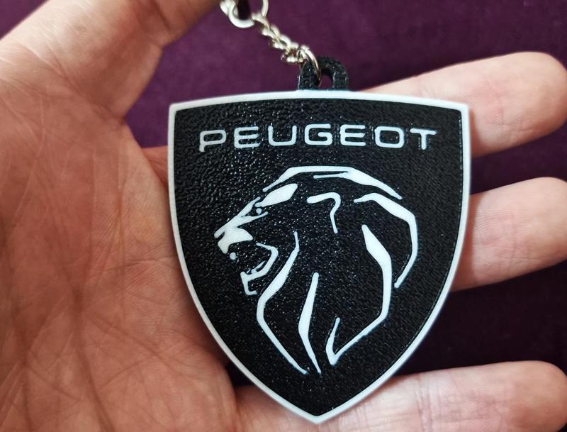 Peugeot Logo Keychain AMS ready Multicolor 3D Printed Automotive Accessory Ultra Quality