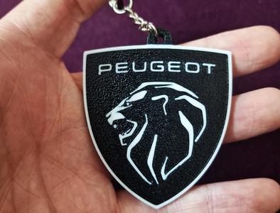 Peugeot Logo Keychain AMS ready Multicolor 3D Printed Automotive Accessory Ultra Quality