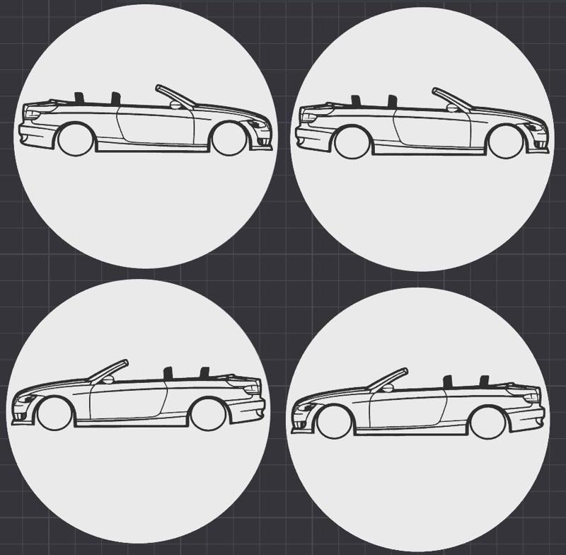 BMW E93 Cabrio Coaster Untersetzer