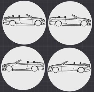 BMW E93 Cabrio Coaster Untersetzer
