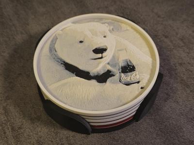 Coca Cola Coasters - Ice Bear (+ Holder)