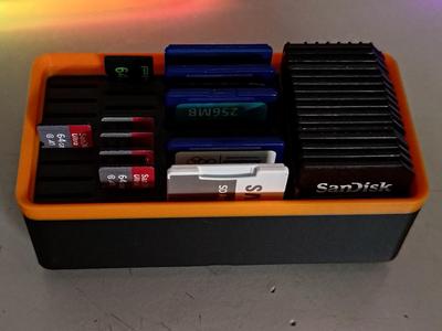 Gridfinity 2x1 SD and micro-SD card storage