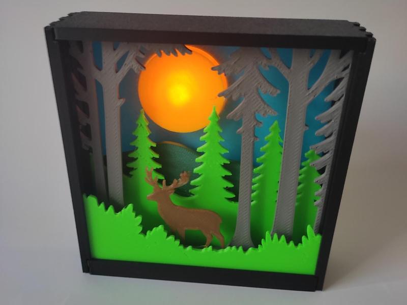 Forest shadow box diorama