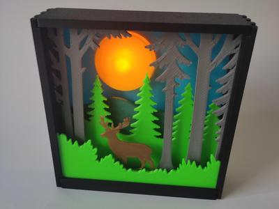 Forest shadow box diorama