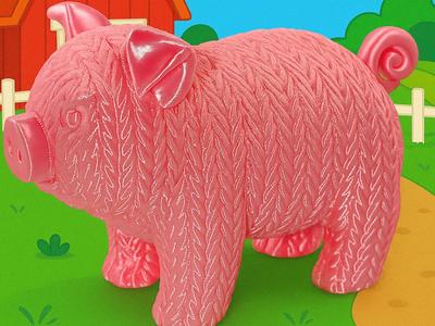 Knitted Piglet