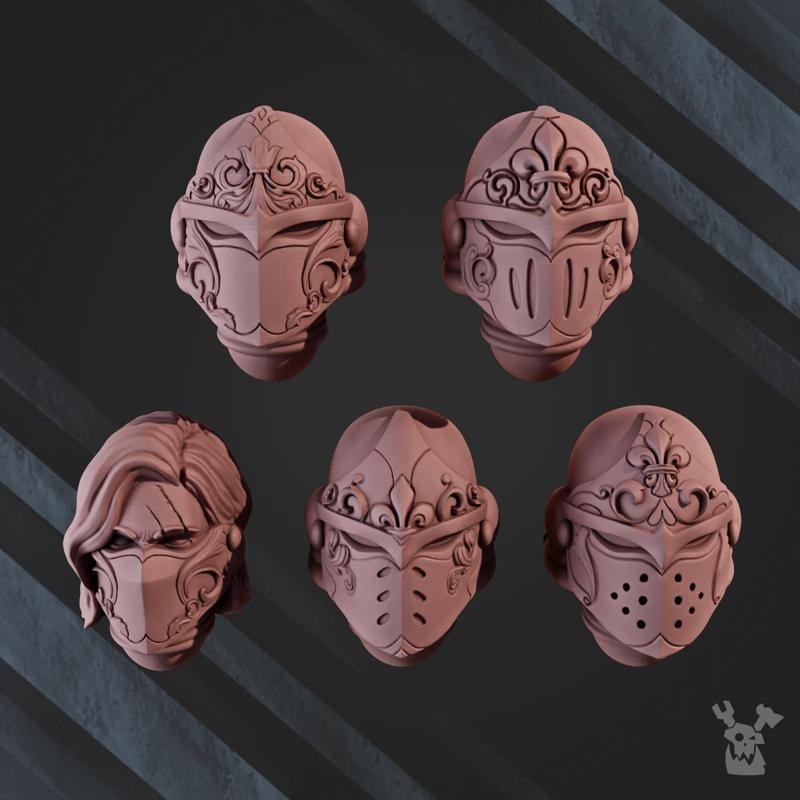 War Sisters Head Bits  Valiant Heart  Set x5