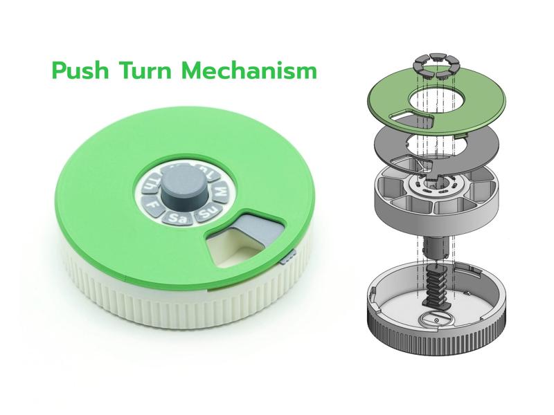 Push Turn Box / Pill Box / Small Tool Box