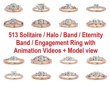 513 Solitaire ring diamond Women solitaire ring with 360 View  3D Model Collection