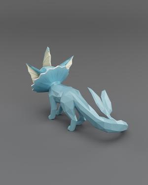 Low Poly Vaporeon - Fan Art (Bambu Project and Multi-Part Included)